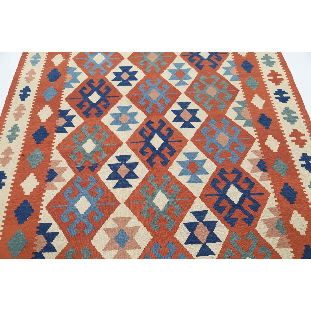 Kafkaas 6x8 Hand Woven Washable Wool Rug - Colorful