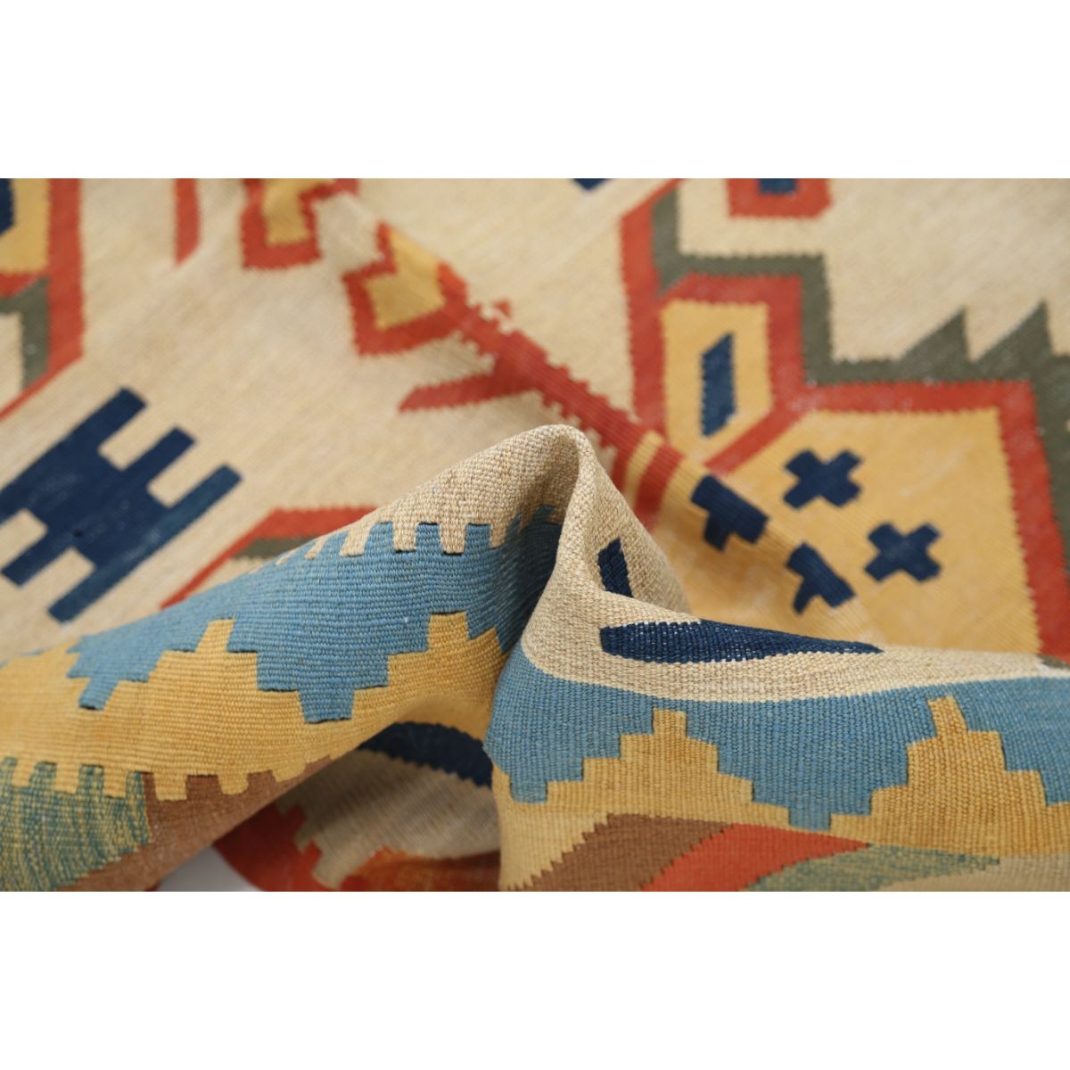 Kafkaas 5x7 Hand Woven Washable Wool Rug - Colorful