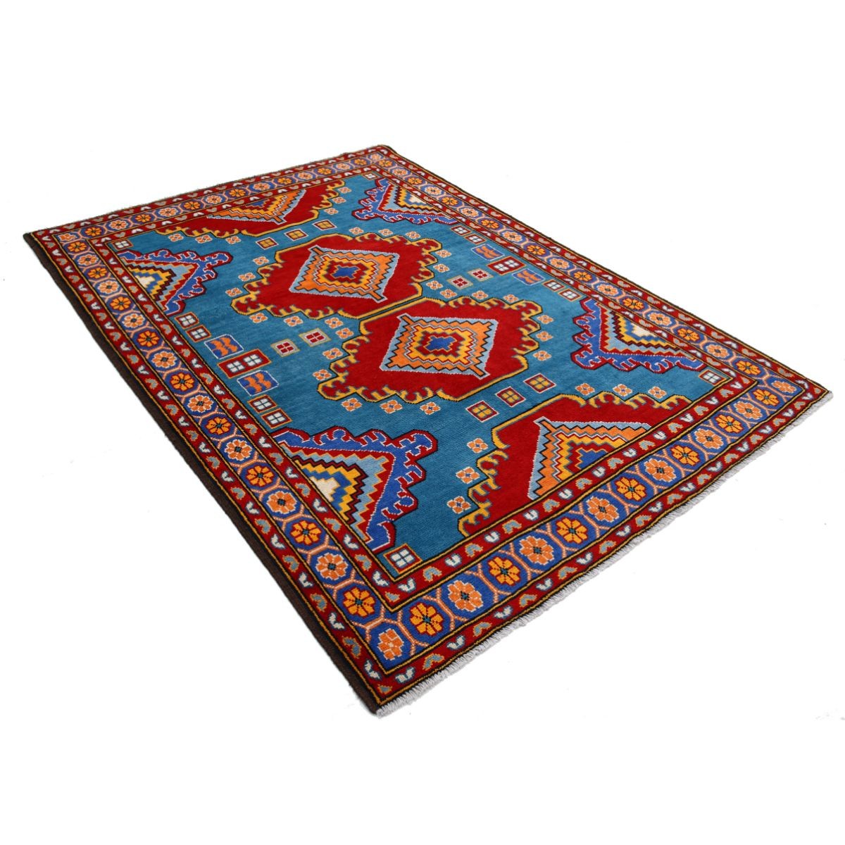 Revival 6x8 Handmade Double Knotted Washable Wool Rug - Colorful