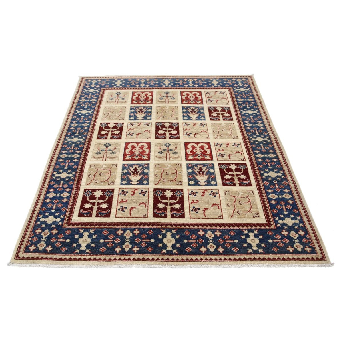Bakhtiari 5x6 Handmade Double Knotted Washable Wool Rug - Colorful