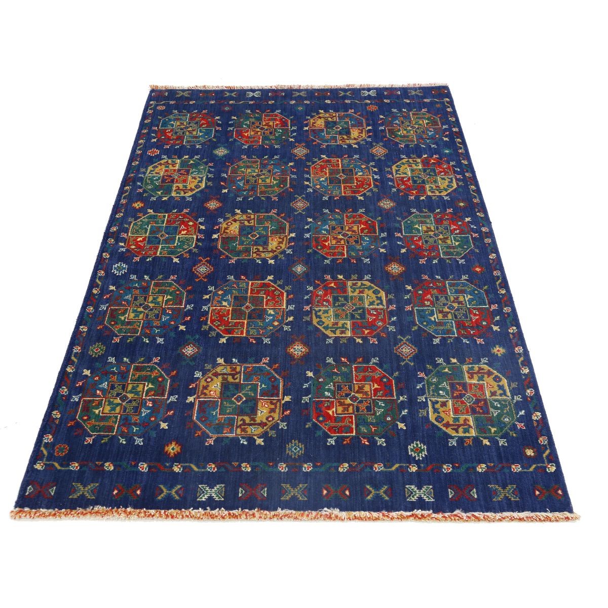 Gulshan-3'10" 4x6 Powered-Loomed Washable Wool Rug - Colorful