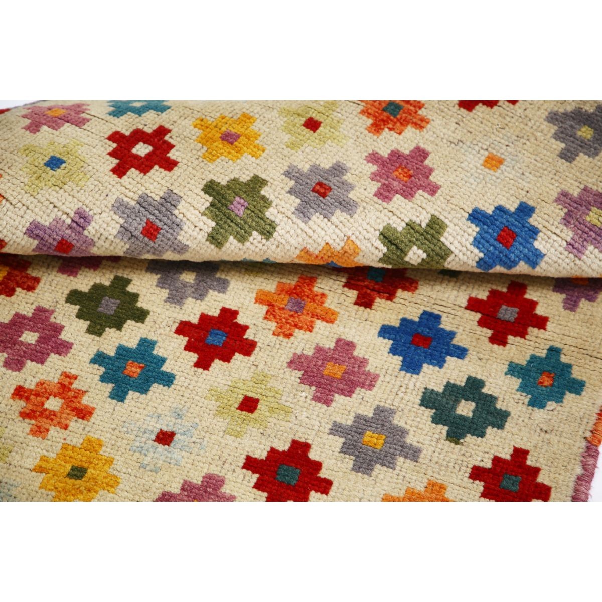 Revival 3x4 Handmade Double Knotted Washable Wool Rug - Colorful