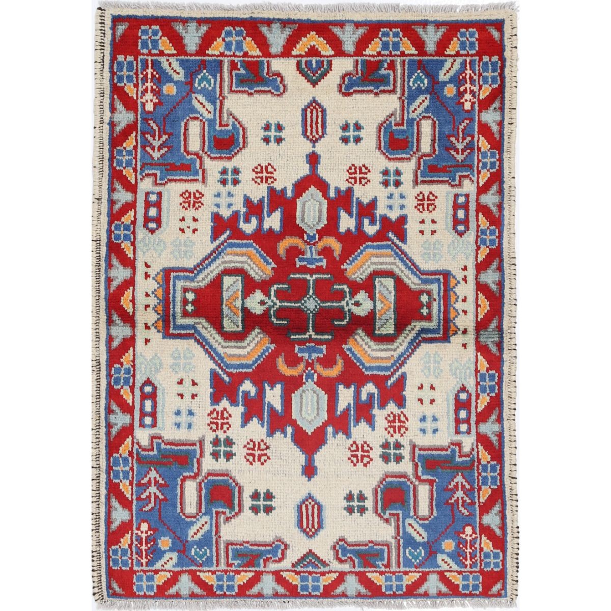 Revival 3x4 Handmade Double Knotted Washable Wool Rug - Colorful