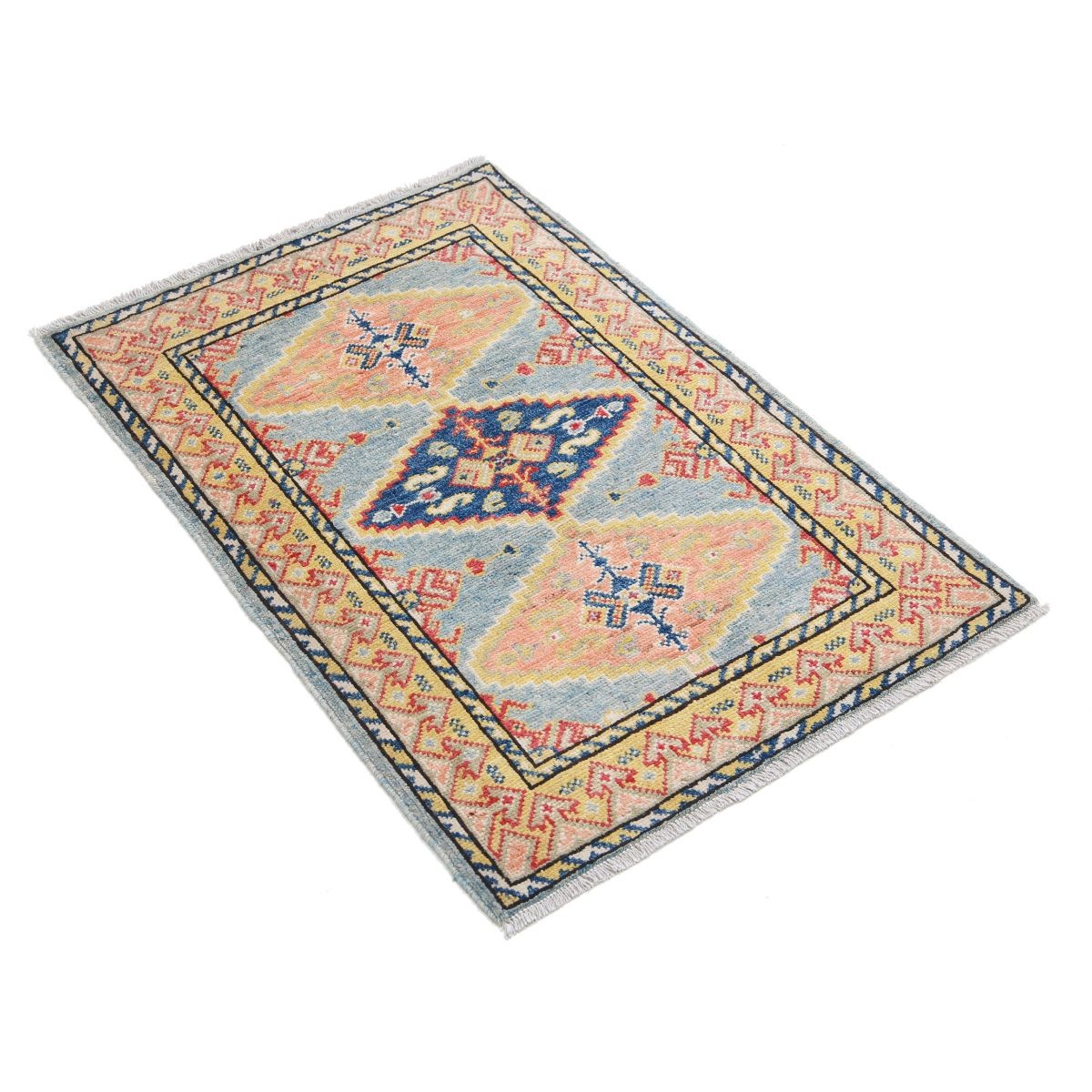 Revival 2x3 Handmade Double Knotted Washable Wool Rug - Colorful