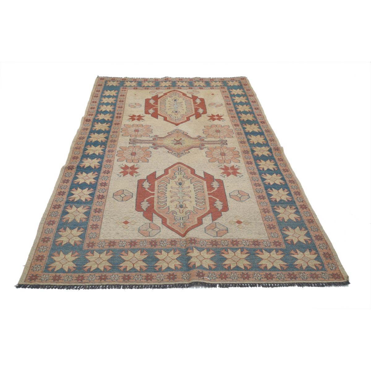 Sumak 5x8 Hand Woven Washable Wool Rug - Colorful