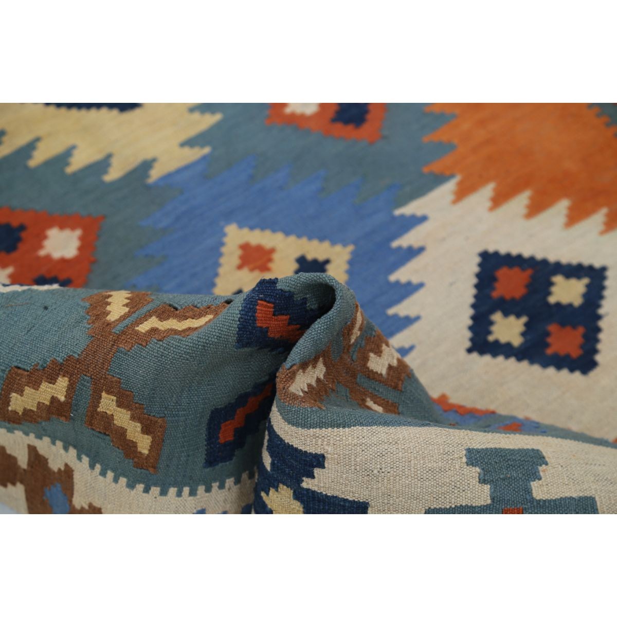 Kafkaas 5x7 Hand Woven Washable Wool Rug - Colorful
