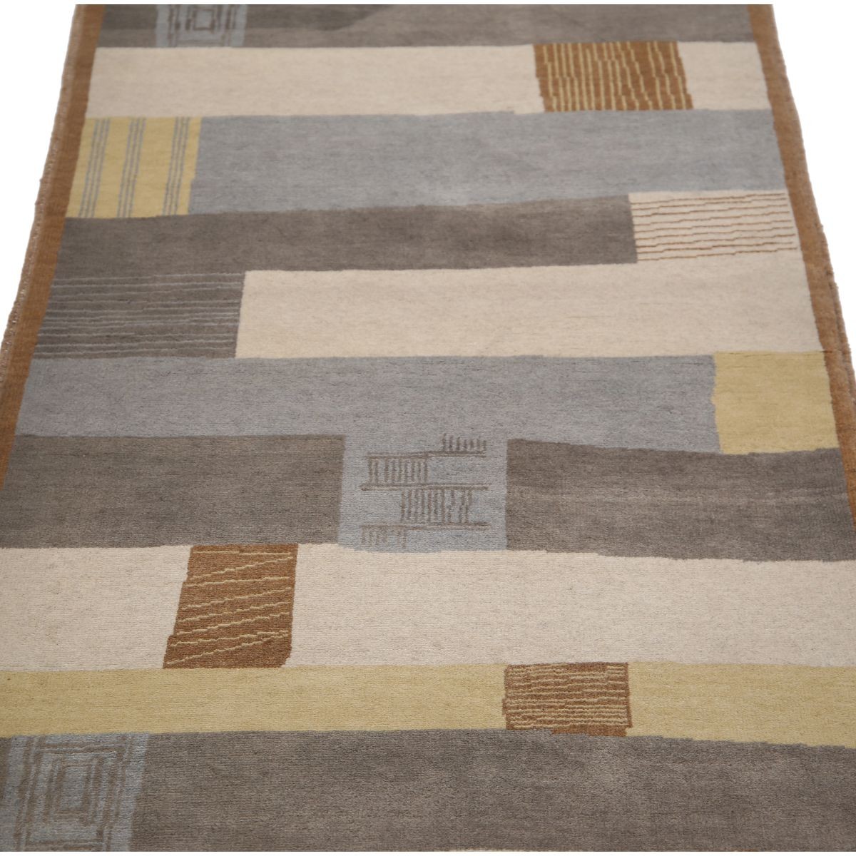 Modcar 3x8 Handmade Double Knotted Washable Wool Runner - Colorful