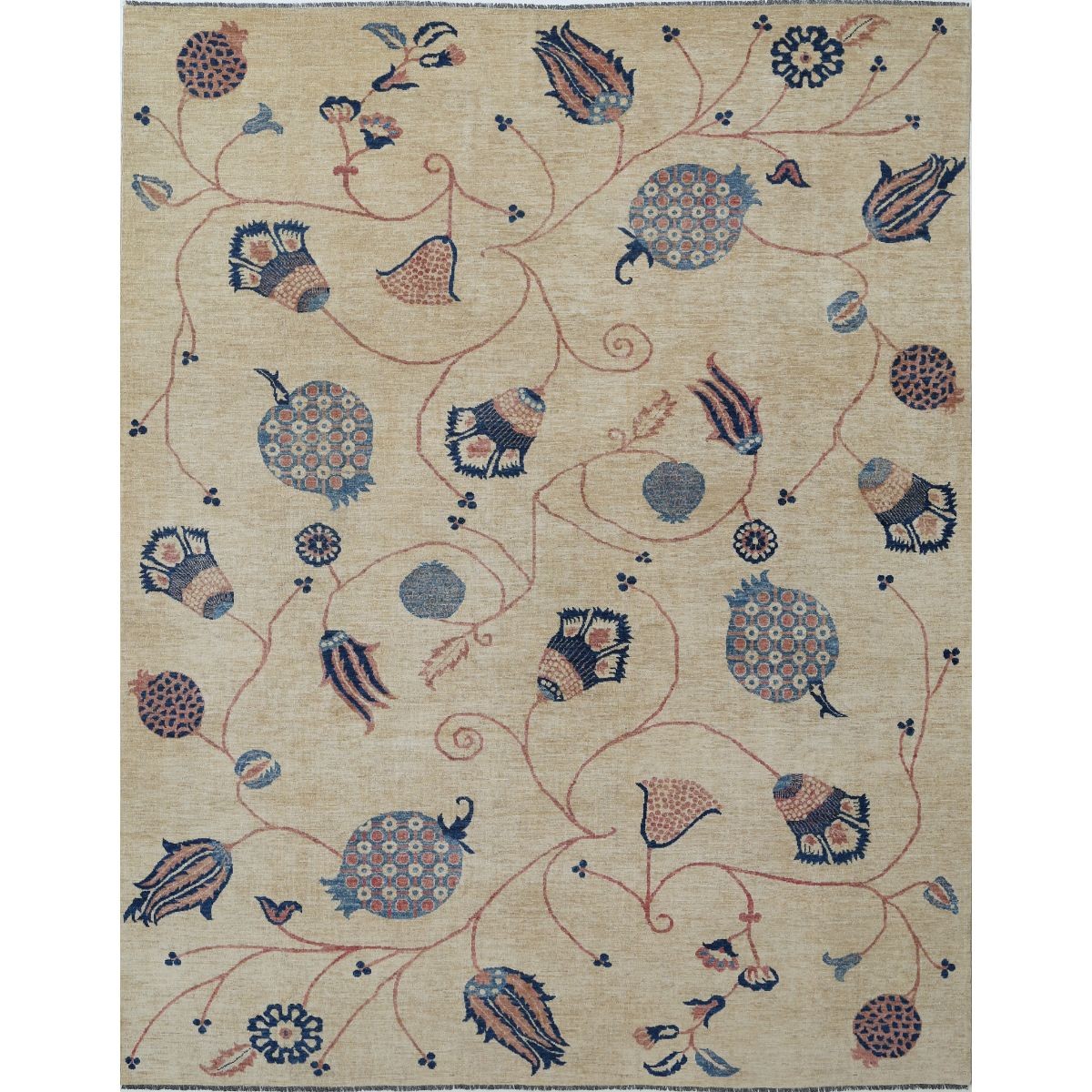 Modcar 9x12 Handmade Double Knotted Washable Wool Rug - Colorful