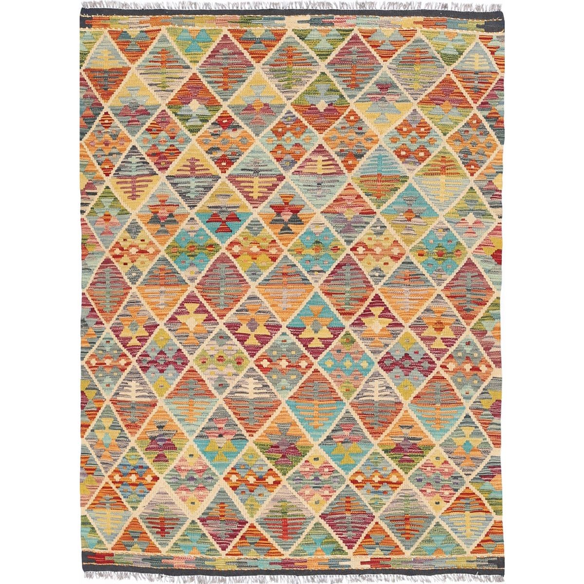 Maimana 4x6 Hand Woven Washable Wool Rug - Colorful