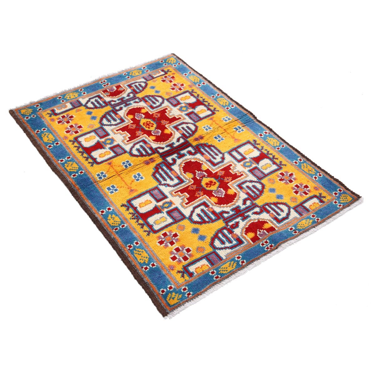 Revival 3x4 Handmade Double Knotted Washable Wool Rug - Colorful