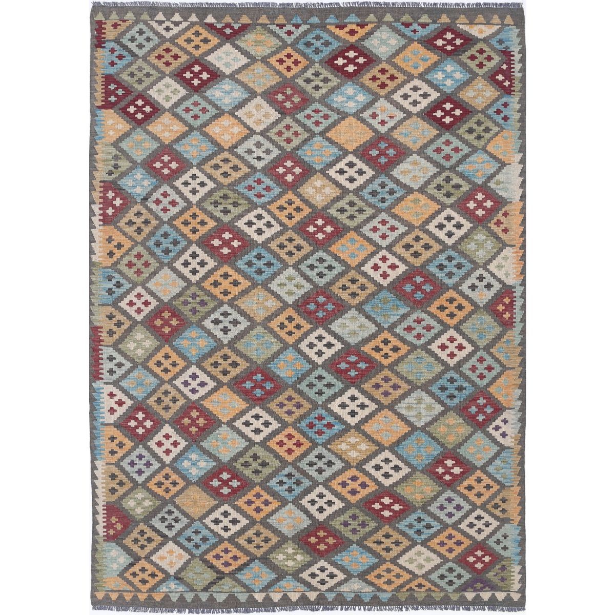 Maimana 6x8 Hand Woven Washable Wool Rug - Colorful