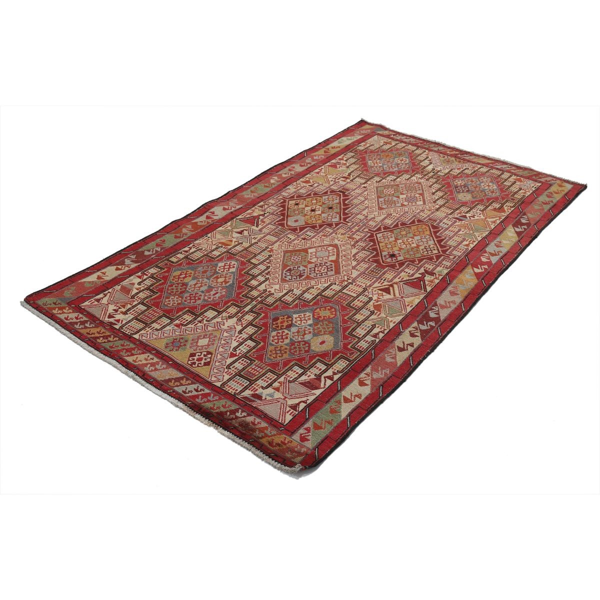 Silki 4x7 Hand Woven Washable Silk Rug - Colorful