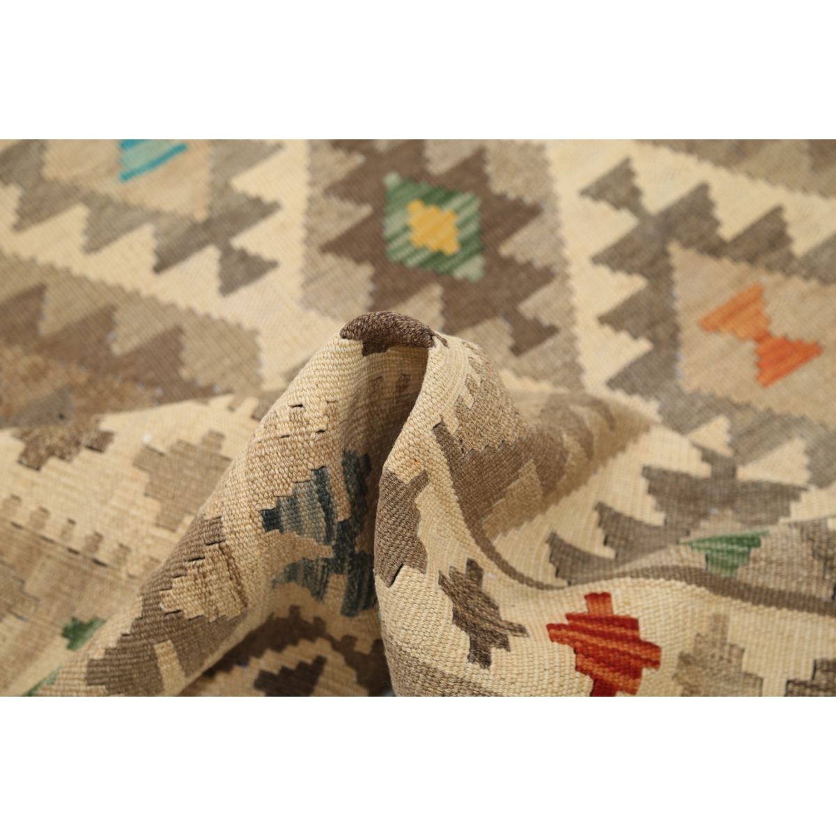Maimana 5x7 Hand Woven Washable Wool Rug - Colorful