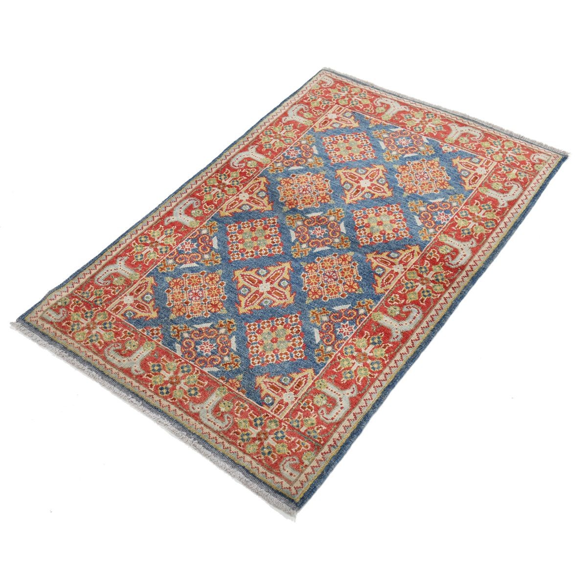 Revival 3x4 Handmade Double Knotted Washable Wool Rug - Colorful