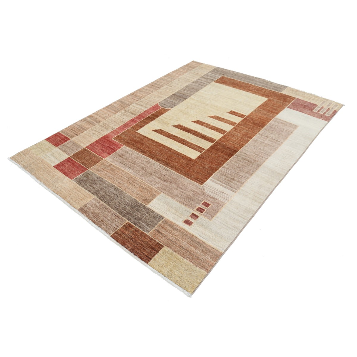 Modcar 6x8 Handmade Double Knotted Washable Wool Rug - Colorful