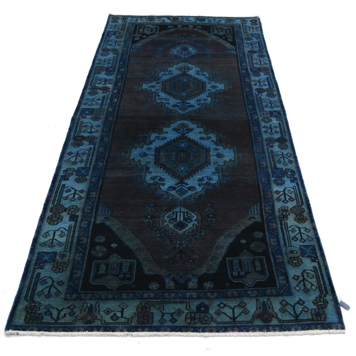 Overdye 4x8 Handmade Double Knotted Washable Wool Runner - Monochormatic