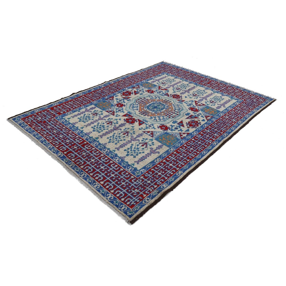 Revival 6x8 Handmade Double Knotted Washable Wool Rug - Colorful