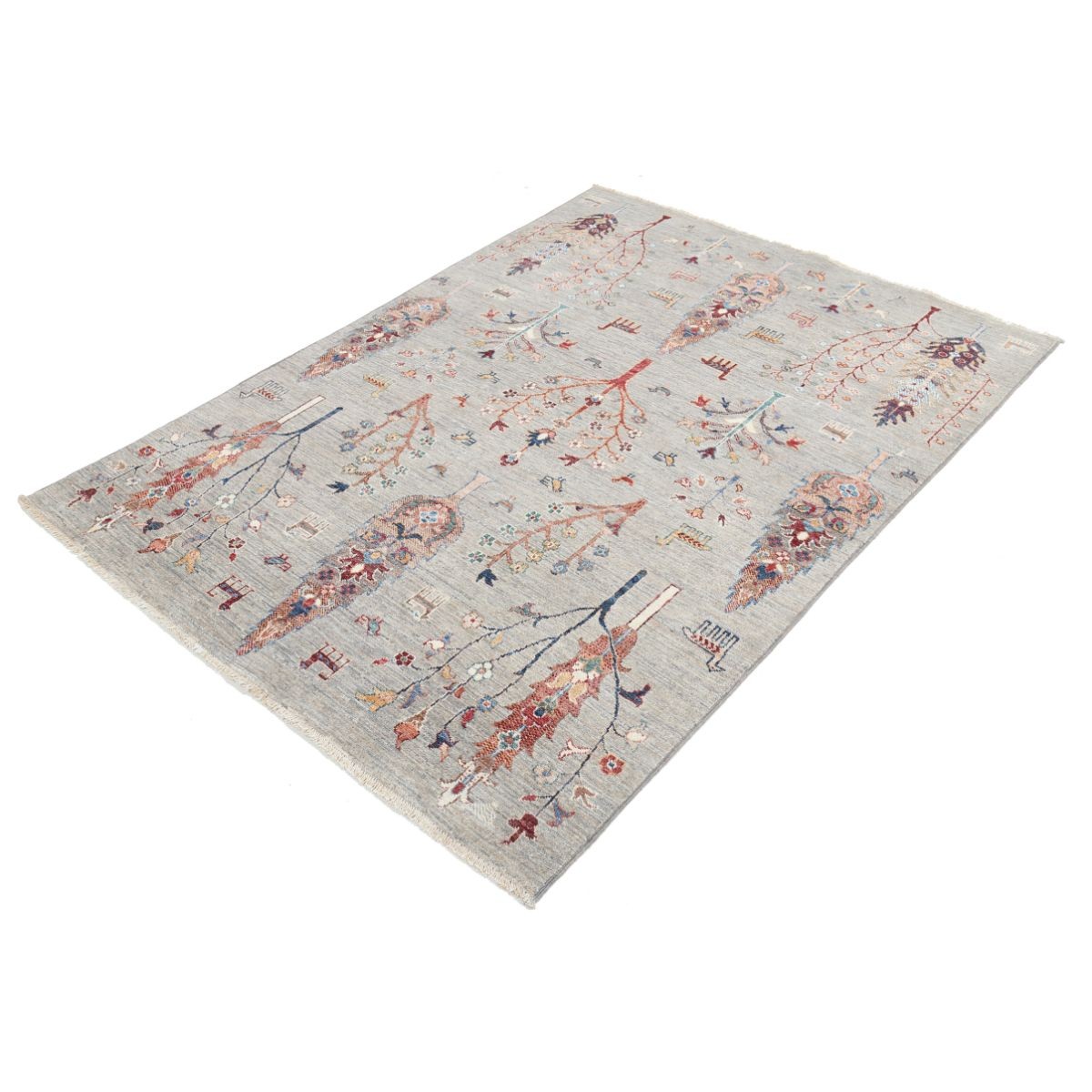 Sultani 5x7 Handmade Double Knotted Washable Wool Rug - Colorful
