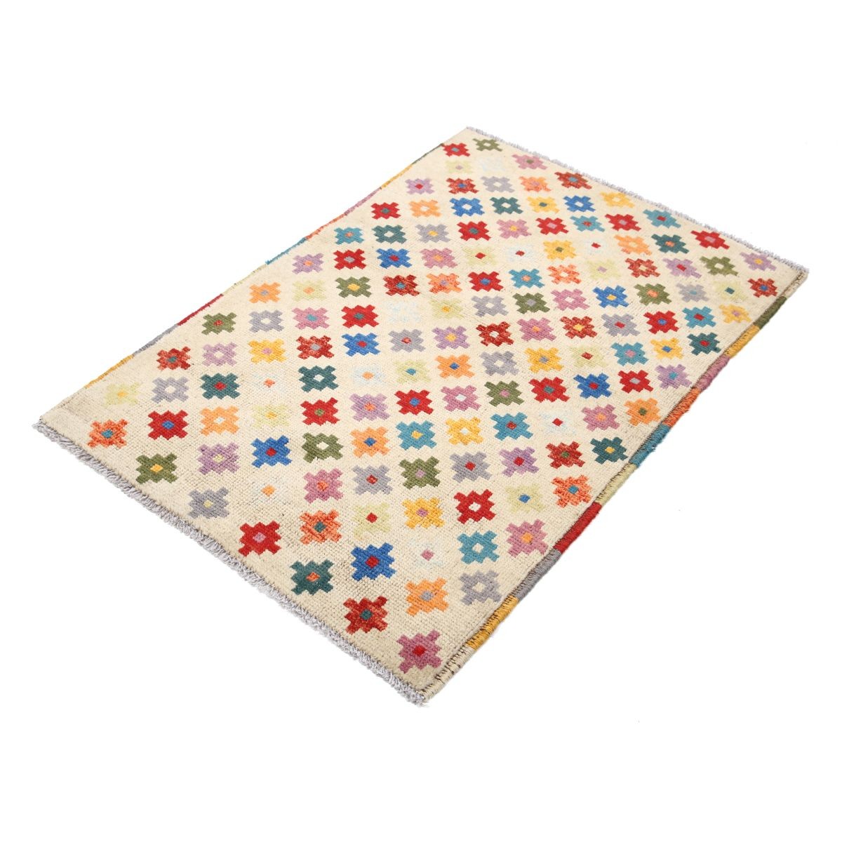 Revival 3x4 Handmade Double Knotted Washable Wool Rug - Colorful