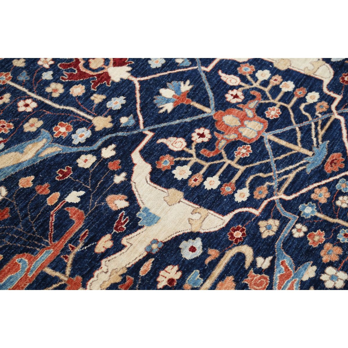 Heriz 9x12 Handmade Double Knotted Washable Wool Rug - Colorful