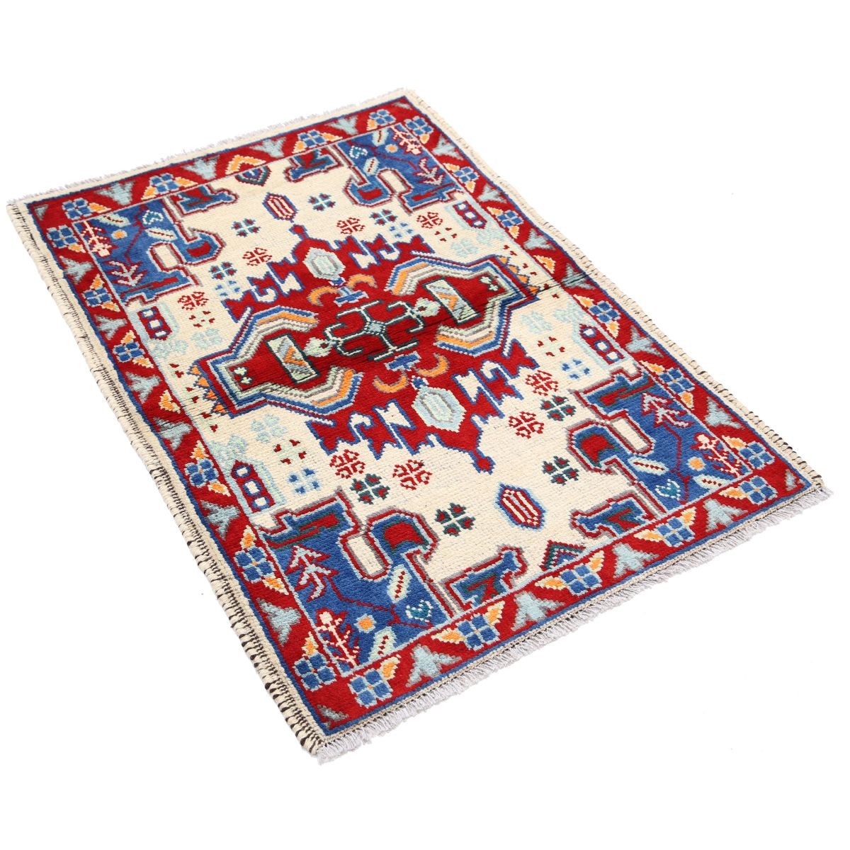 Revival 3x4 Handmade Double Knotted Washable Wool Rug - Colorful