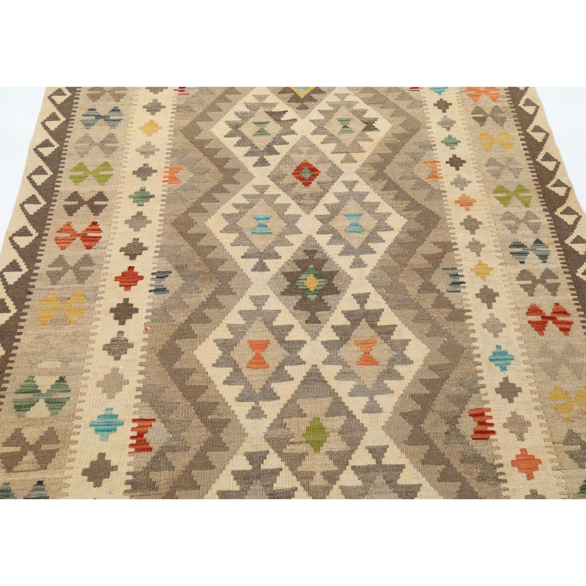 Maimana 5x7 Hand Woven Washable Wool Rug - Colorful