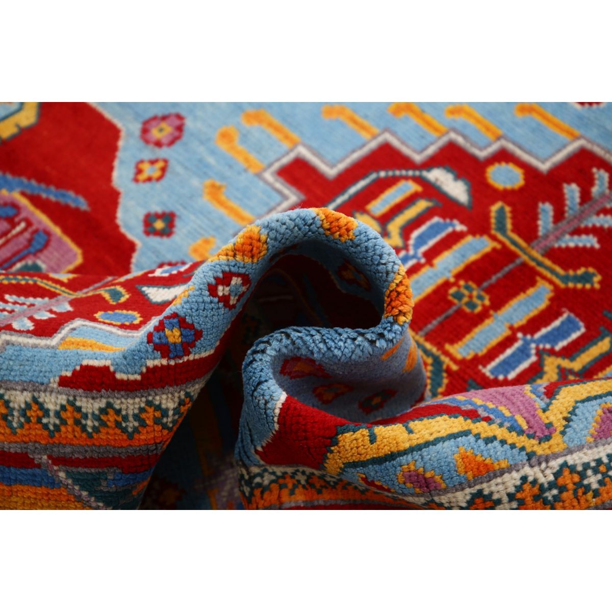 Revival 6x8 Handmade Double Knotted Washable Wool Rug - Colorful