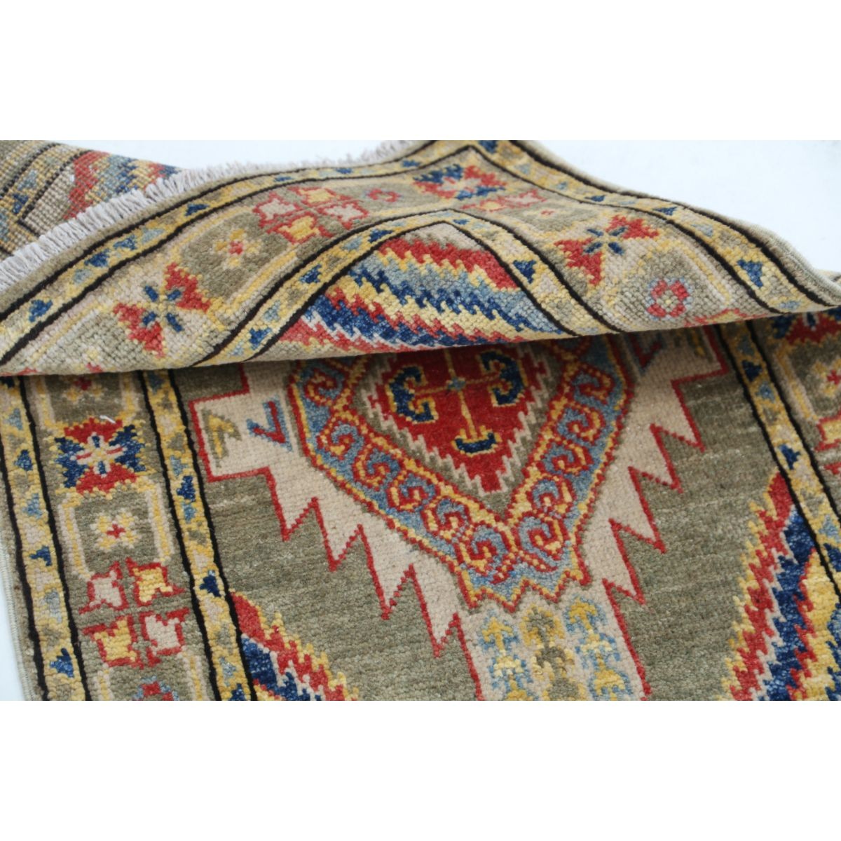 Revival 2x3 Handmade Double Knotted Washable Wool Rug - Colorful