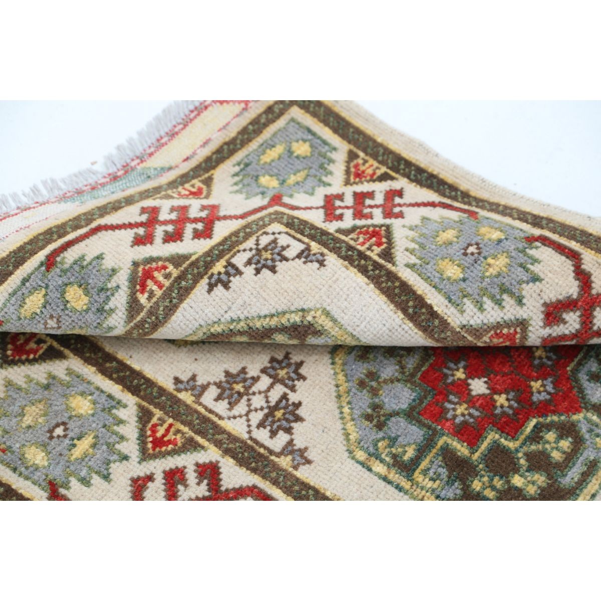 Revival 2x4 Handmade Double Knotted Washable Wool Rug - Colorful