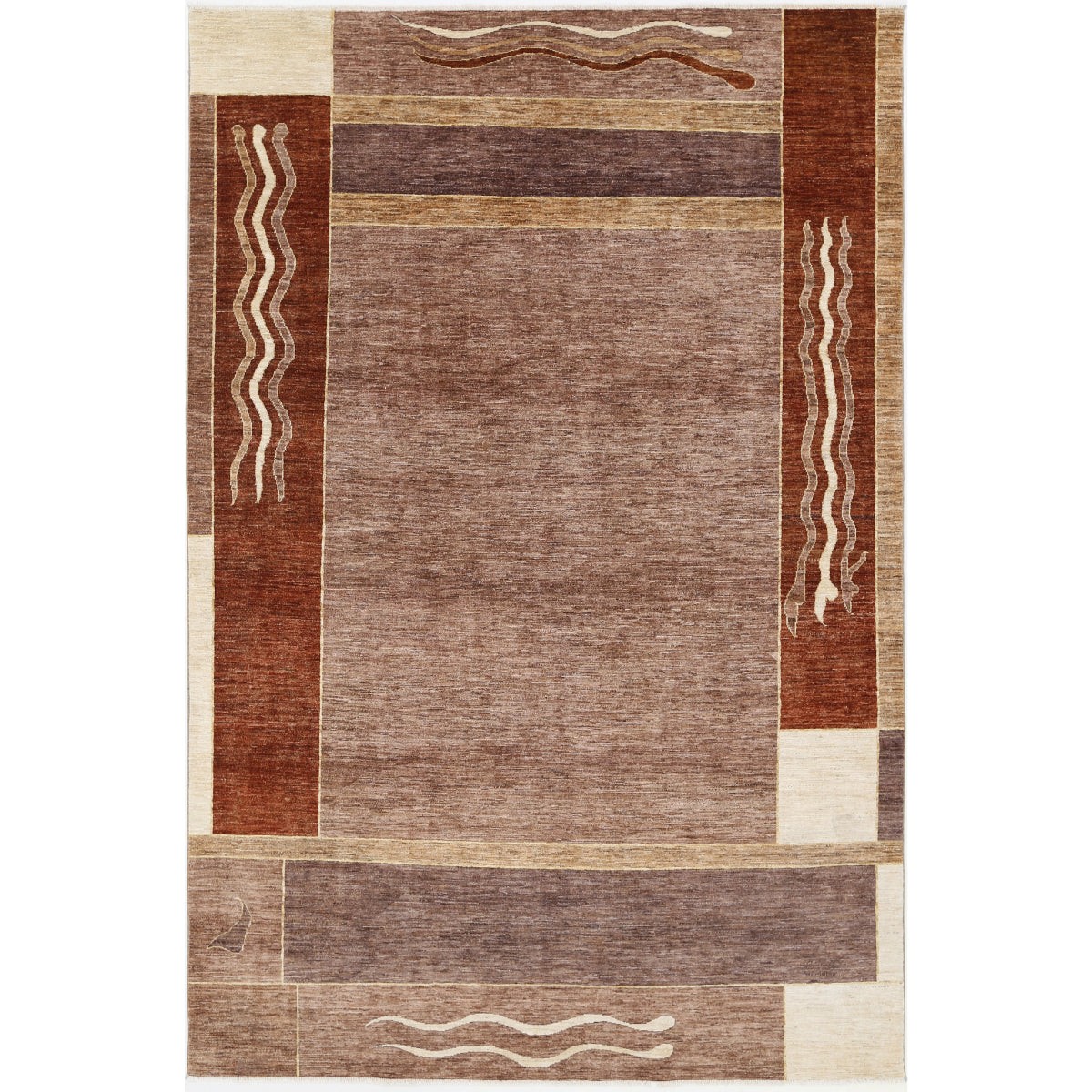 Modcar 6x10 Handmade Double Knotted Washable Wool Rug - Colorful