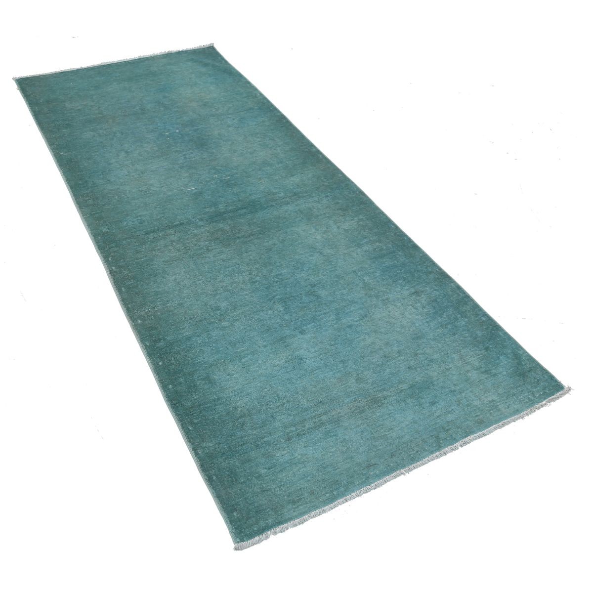 Fine 3x8 Handmade Double Knotted Washable Wool Runner - Monochormatic