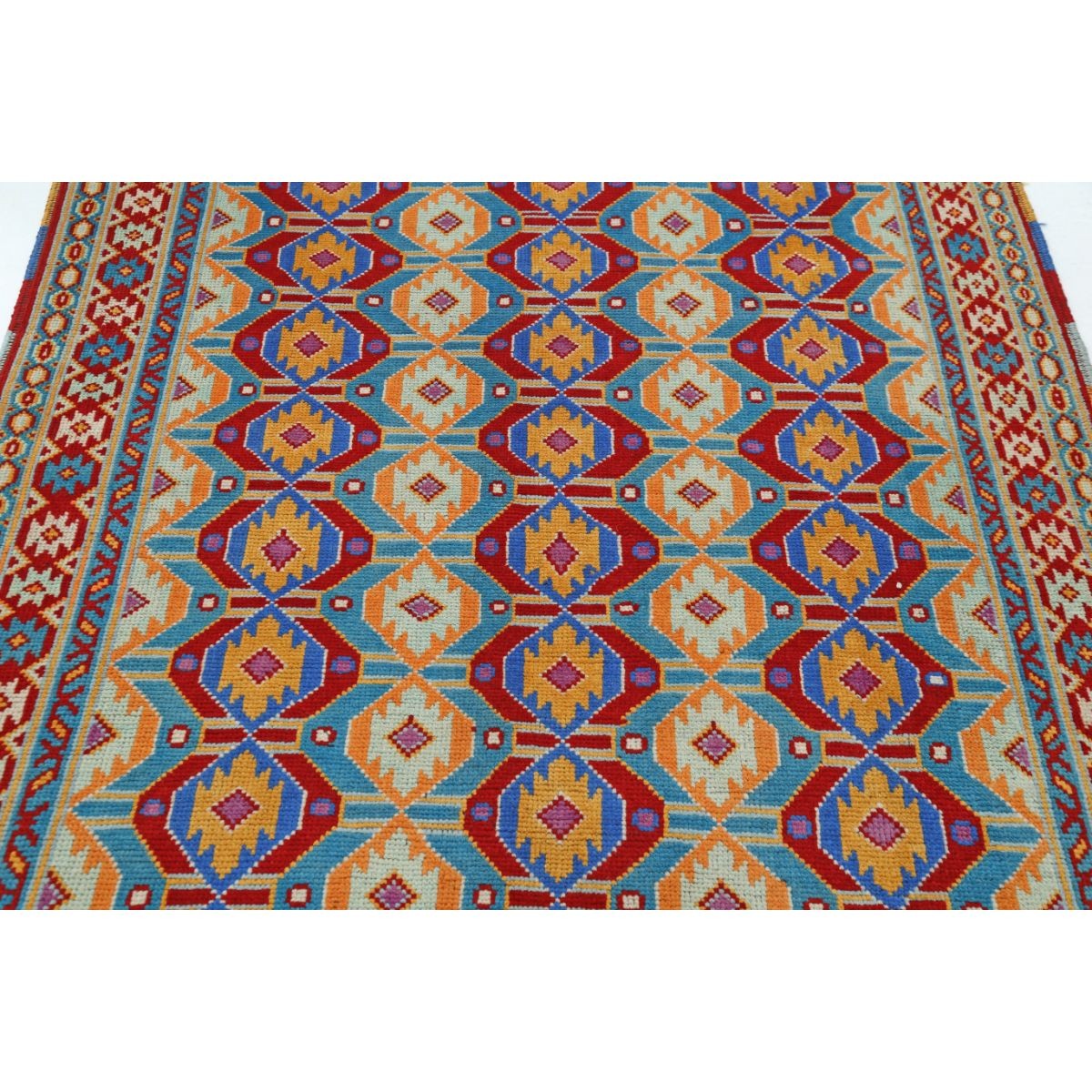 Revival 5x6 Handmade Double Knotted Washable Wool Rug - Colorful
