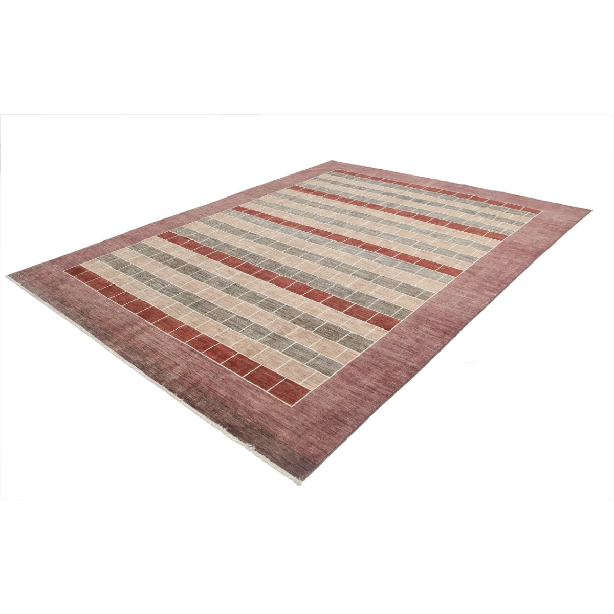 Modcar 8x11 Handmade Double Knotted Washable Wool Rug - Colorful