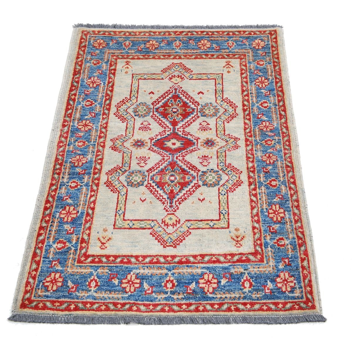 Revival 2x3 Handmade Double Knotted Washable Wool Rug - Colorful