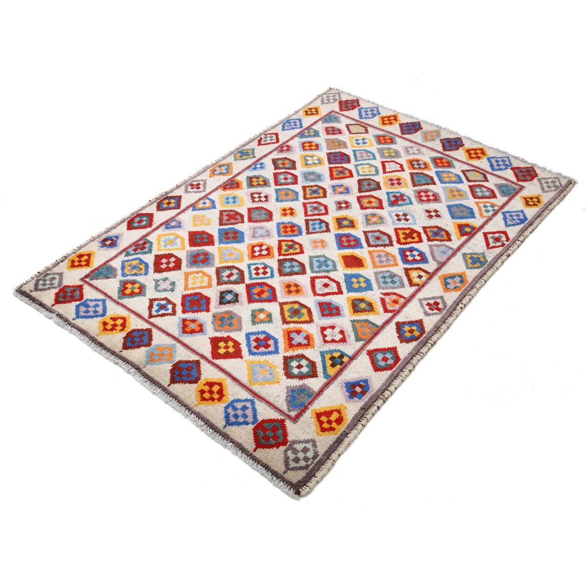 Revival 3x5 Handmade Double Knotted Washable Wool Rug - Colorful