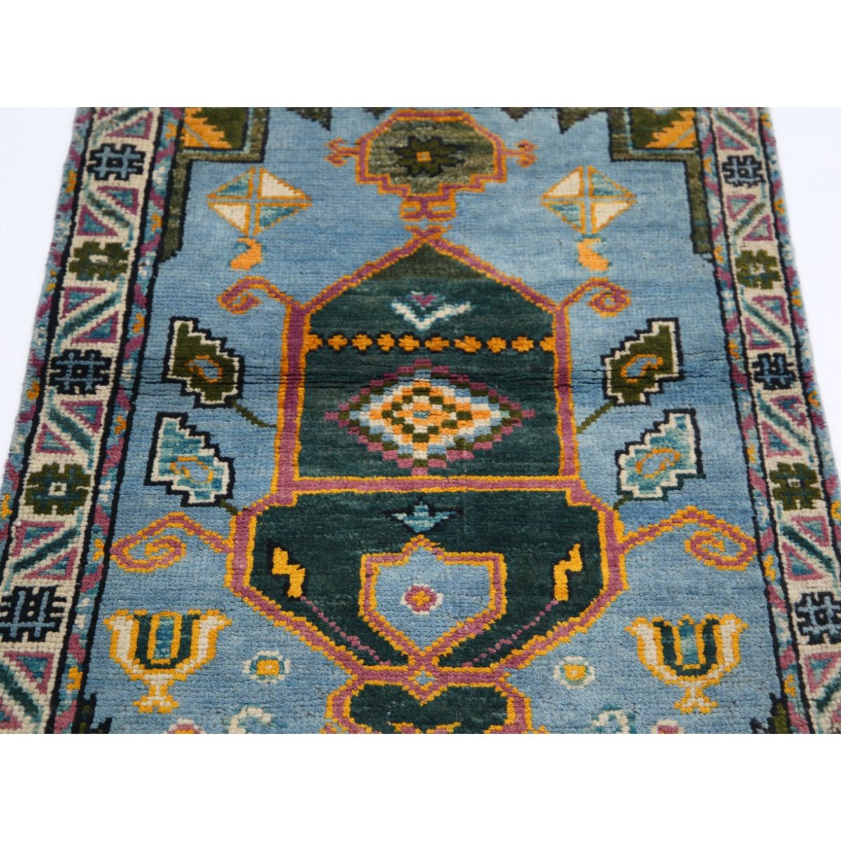Revival 3x4 Handmade Double Knotted Washable Wool Rug - Colorful