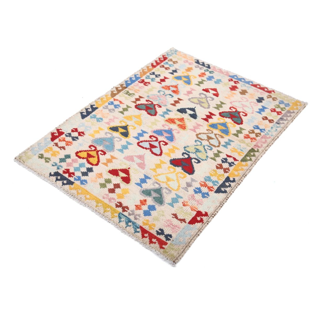 Revival 3x4 Handmade Double Knotted Washable Wool Rug - Colorful