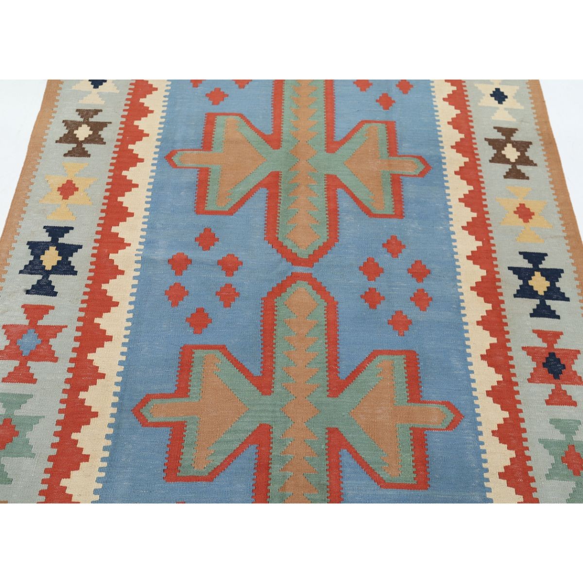 Kafkaas 5x7 Hand Woven Washable Wool Rug - Colorful