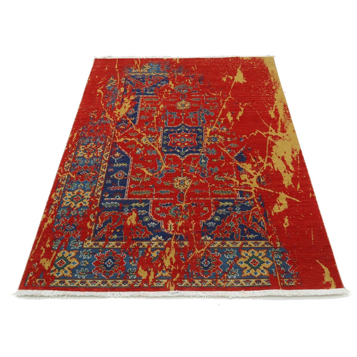 Gulshan-3'11" 4x6 Machine-Made Washable Wool Rug - Colorful