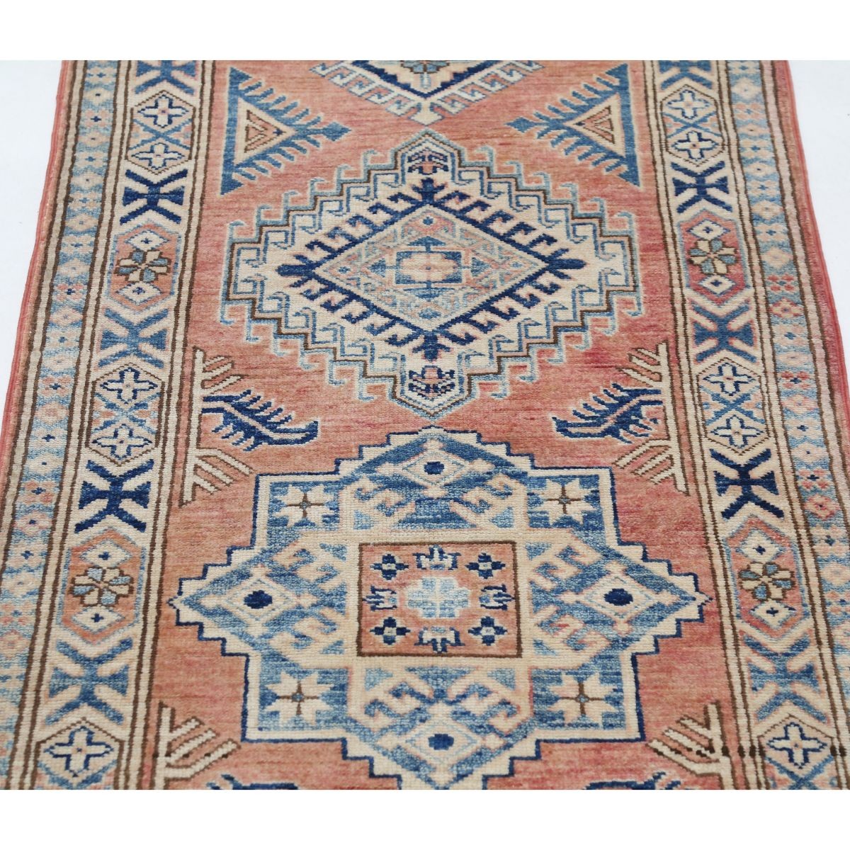 Kazak 2x8 Handmade Double Knotted Washable Wool Runner - Colorful