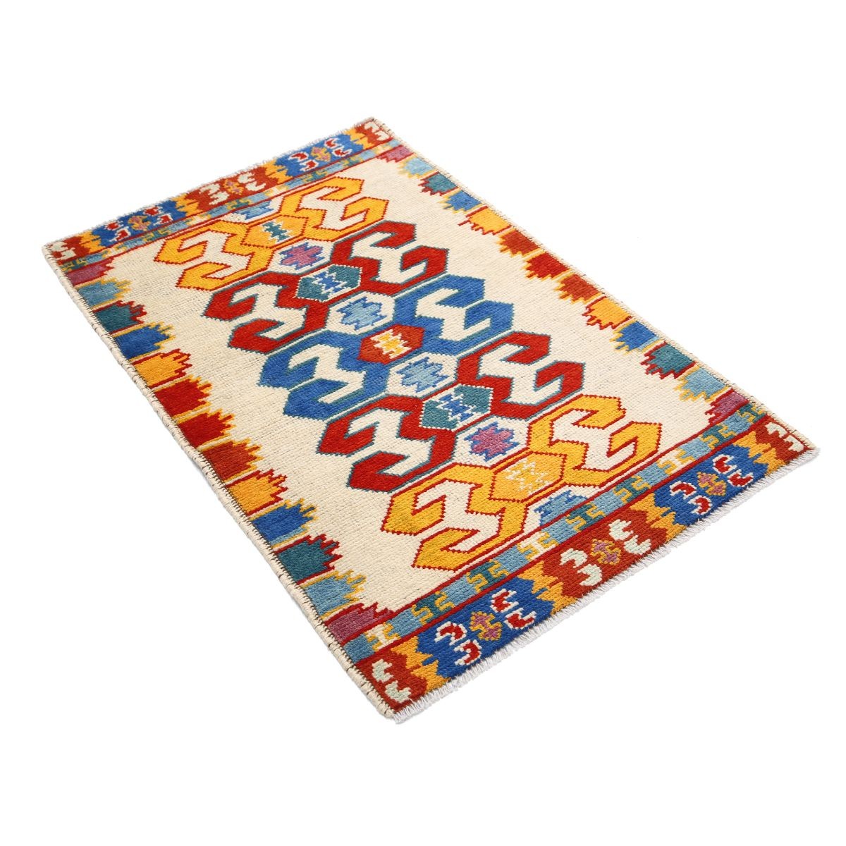 Revival 3x4 Handmade Double Knotted Washable Wool Rug - Colorful