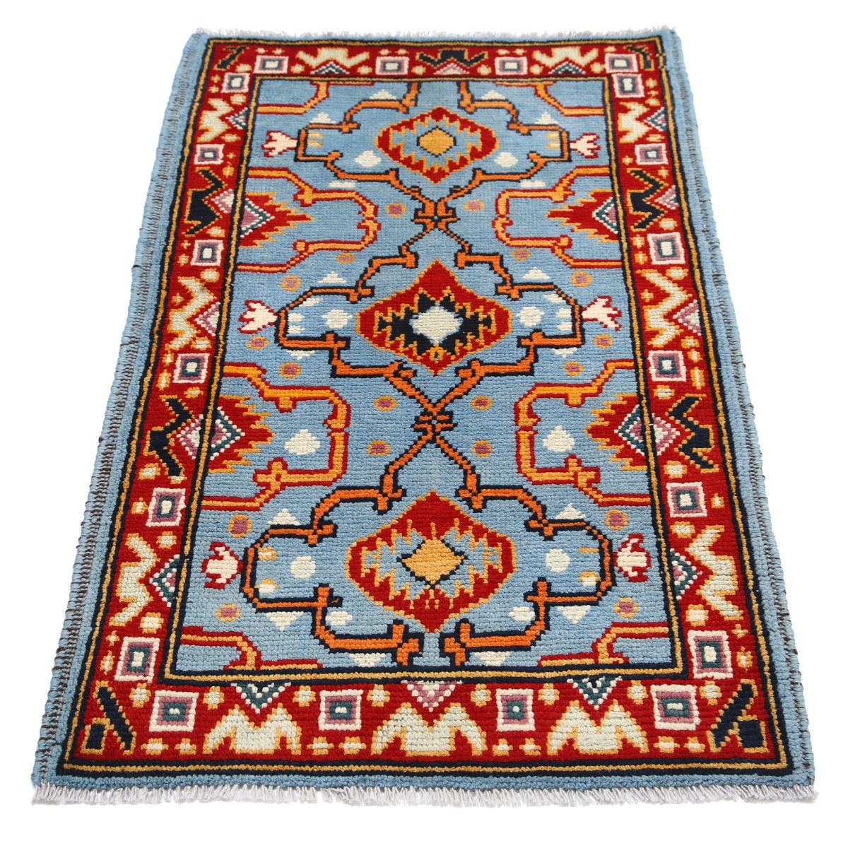 Revival 3x4 Handmade Double Knotted Washable Wool Rug - Colorful