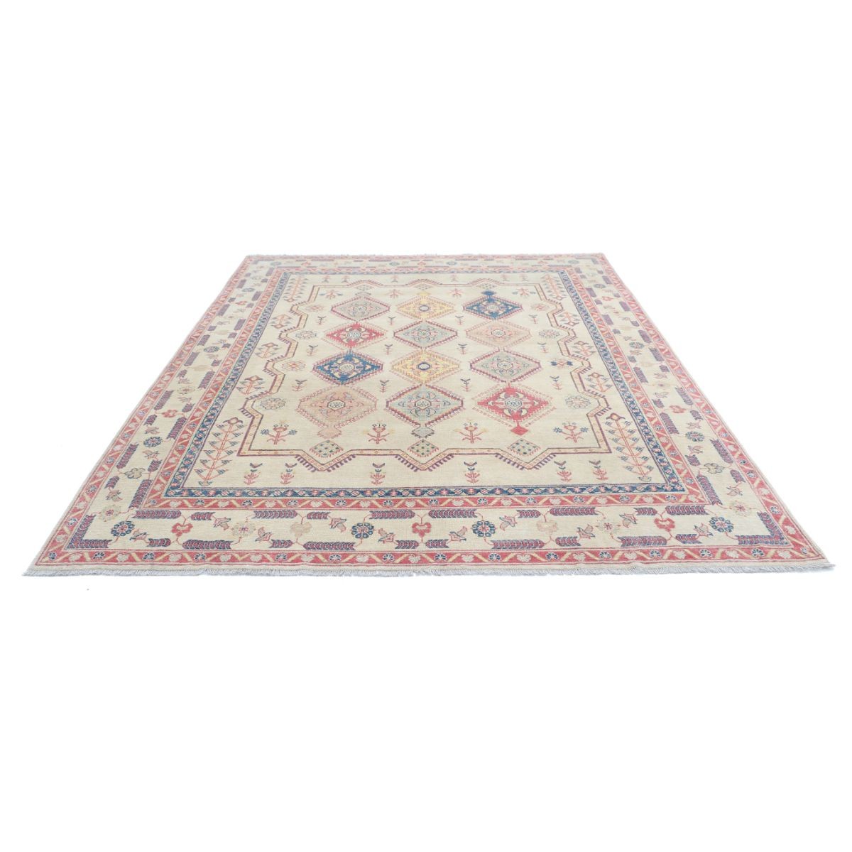 Revival 8x10 Handmade Double Knotted Washable Wool Rug - Colorful