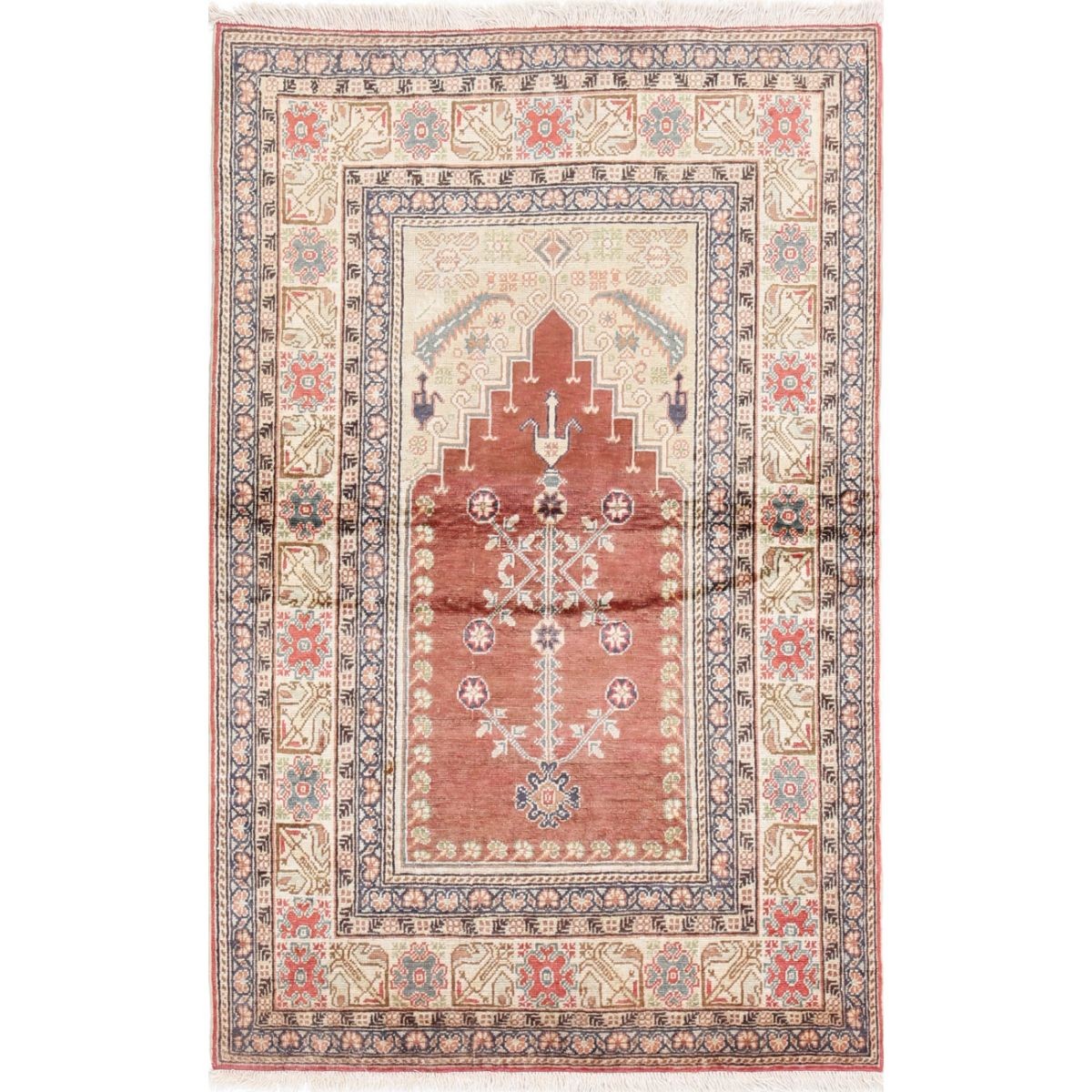 Kayseri 3x4 Handmade Double Knotted Washable Silk Rug - Colorful