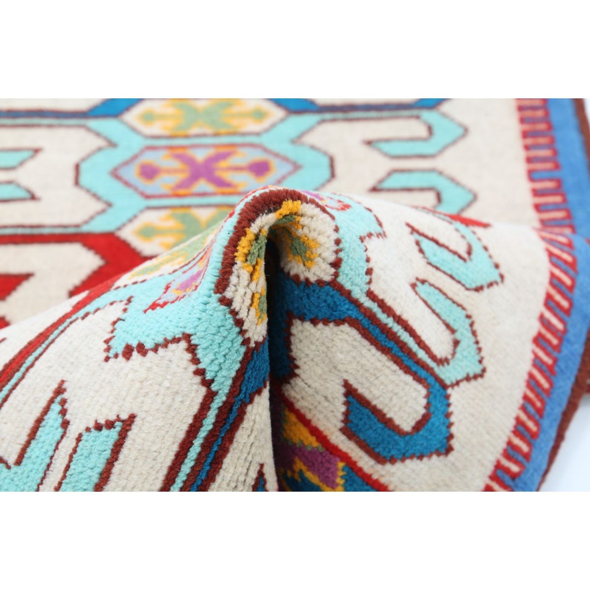 Revival 3x4 Handmade Double Knotted Washable Wool Rug - Colorful