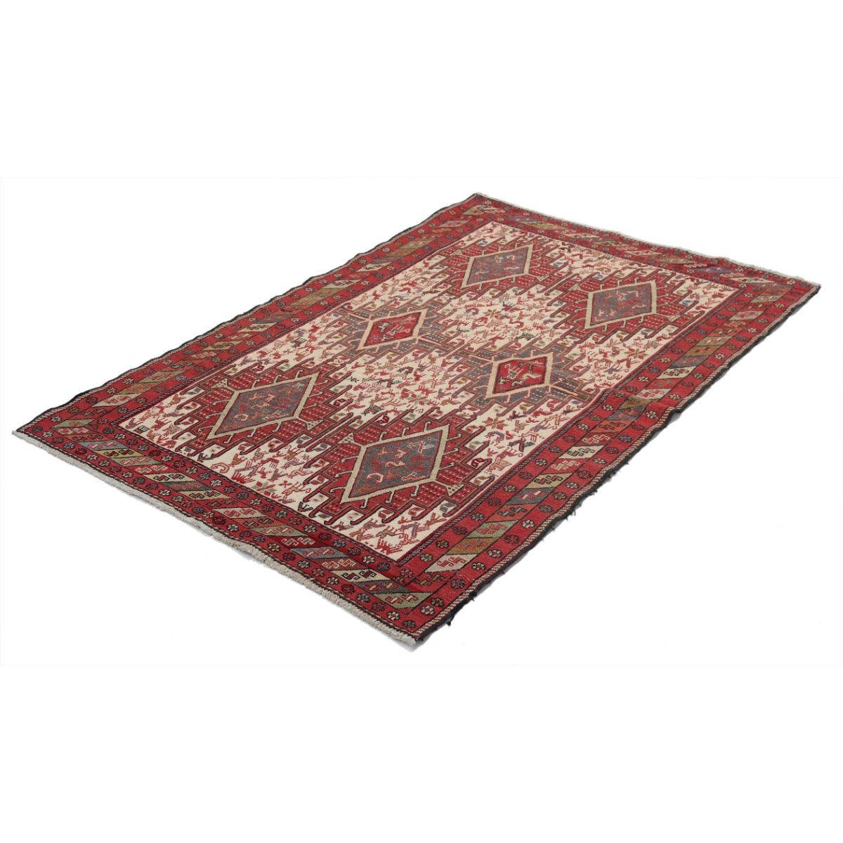Silki 4x6 Hand Woven Washable Silk Rug - Colorful
