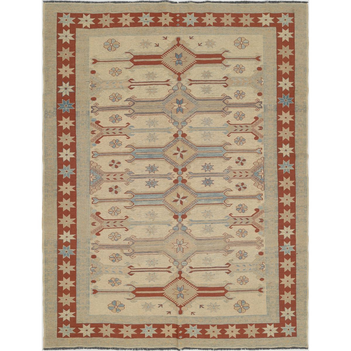 Sumak 6x8 Hand Woven Washable Wool Rug - Colorful