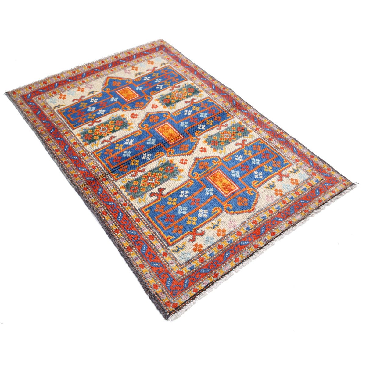 Revival 3x5 Handmade Double Knotted Washable Wool Rug - Colorful