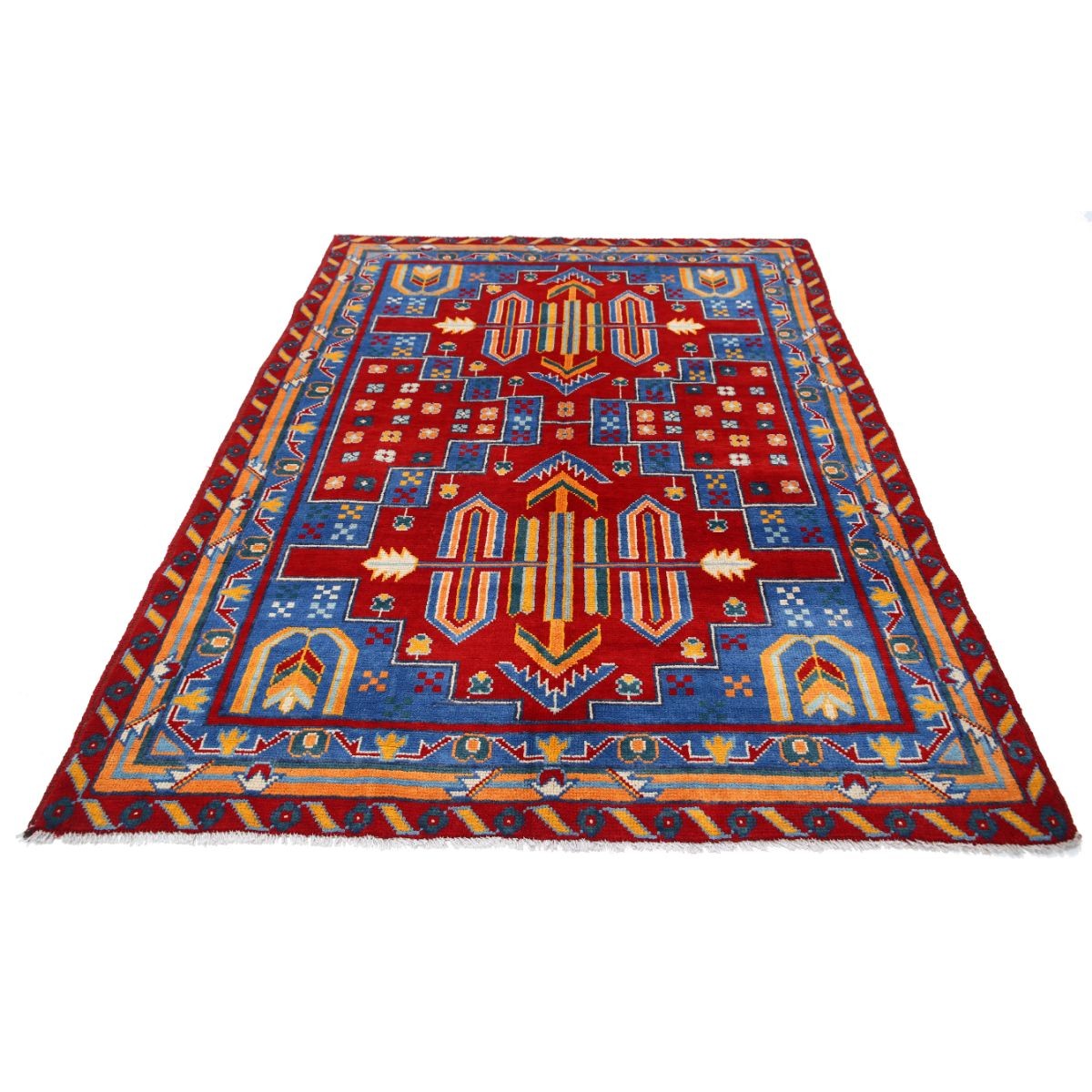 Revival 6x8 Handmade Double Knotted Washable Wool Rug - Colorful