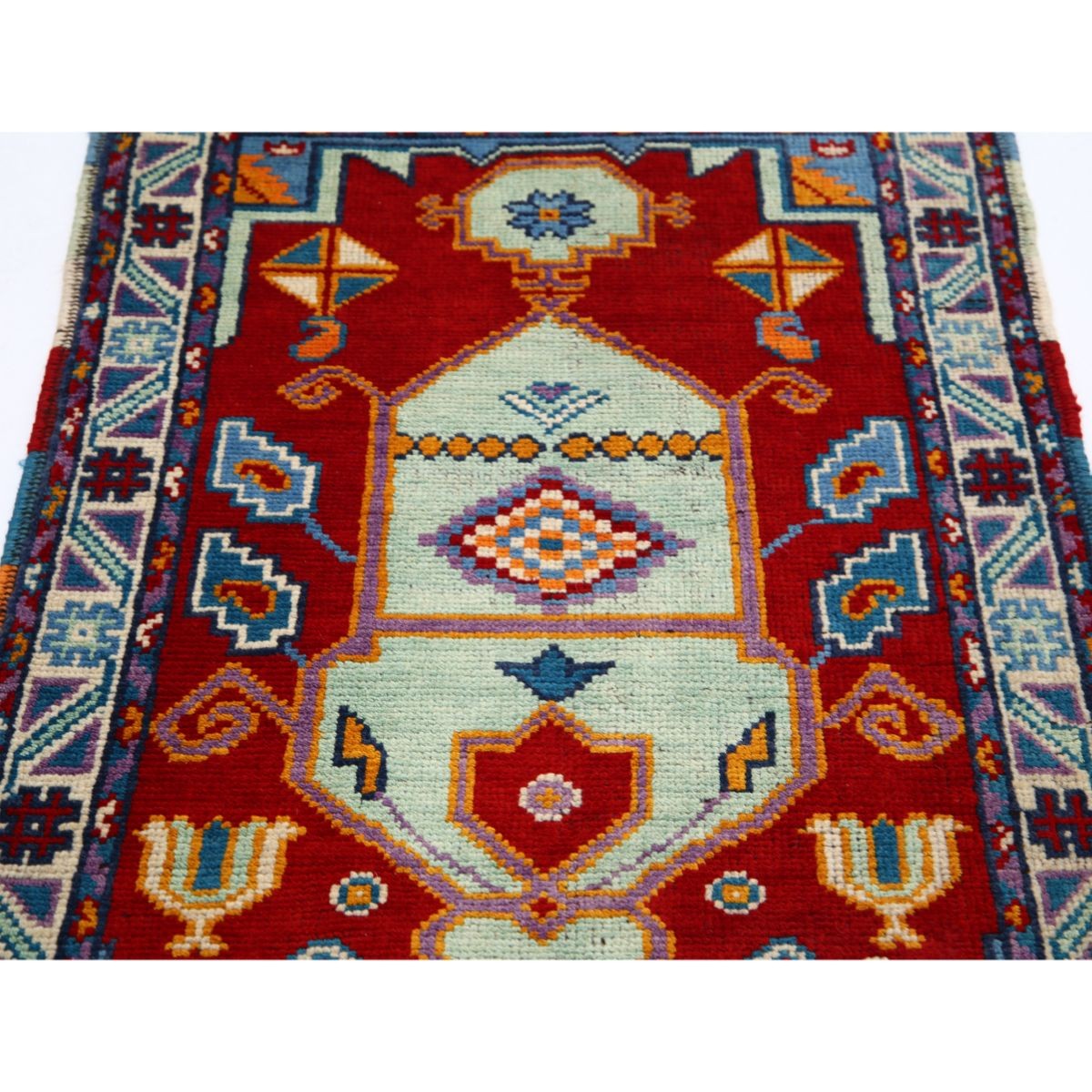 Revival 3x4 Handmade Double Knotted Washable Wool Rug - Colorful